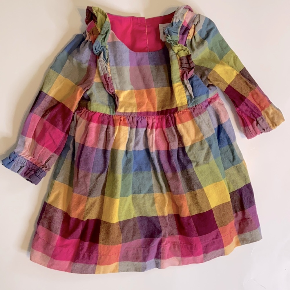 Baby Gap Long Sleeve Multi Color Plaid Dress - Picture 4 of 10